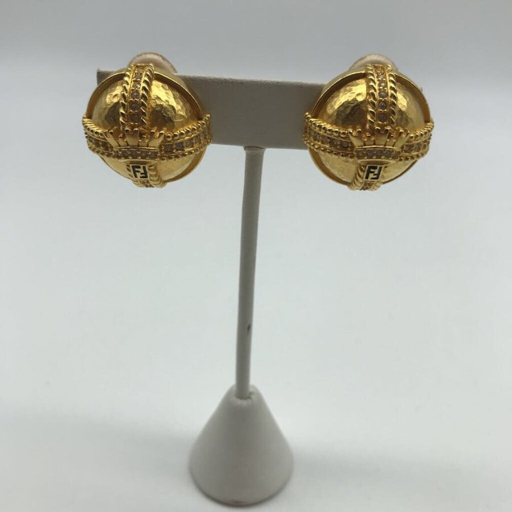 Fendi Gold Pearl Clip On - Picture 1 of 4